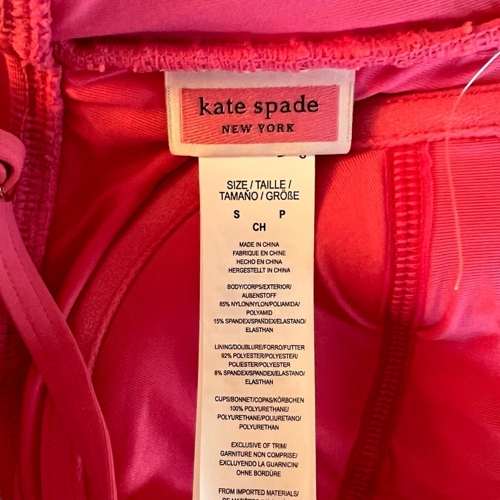 NWOT NEW KATE SPADE New York Smocked Underwire Bralette Bikini Top Size Small - Picture 5 of 6